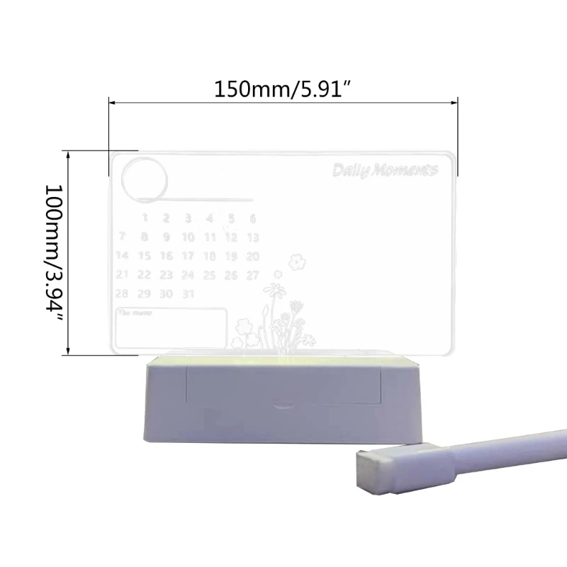 Acrylic Transparent Luminous Calendar Note Board Erasable Ins Message Board