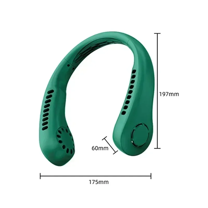 Mini Neck Mounted Fan Portable Bladeless Neck USB Rechargeable Air Cooler 3 Speed Mini Summer Sports Fan Outdoor Air Cooling Fan