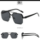 Men's Metal Sunglasses Square Half Frame Rice Nails Casual Trend Personality Retro Fashion Outdoor Sports Eyeglasses