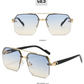 Men's Metal Sunglasses Square Half Frame Rice Nails Casual Trend Personality Retro Fashion Outdoor Sports Eyeglasses