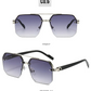 Men's Metal Sunglasses Square Half Frame Rice Nails Casual Trend Personality Retro Fashion Outdoor Sports Eyeglasses