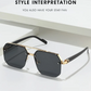Men's Metal Sunglasses Square Half Frame Rice Nails Casual Trend Personality Retro Fashion Outdoor Sports Eyeglasses
