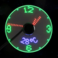 Portable Clock Fan RGB LED Night light 5V USB Hand Fan Real Time Temperature Display Metal Mini Fan