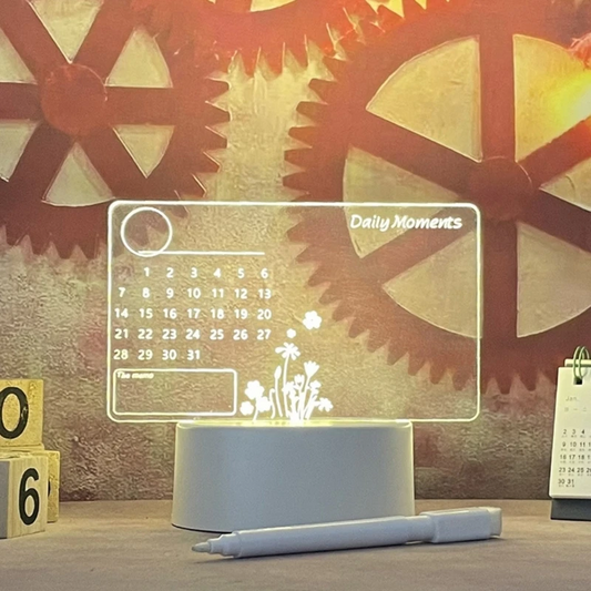Acrylic Transparent Luminous Calendar Note Board Erasable Ins Message Board